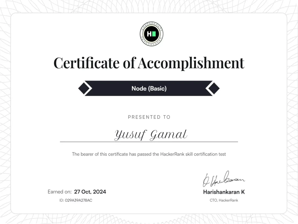 Node (Basic) Certificate